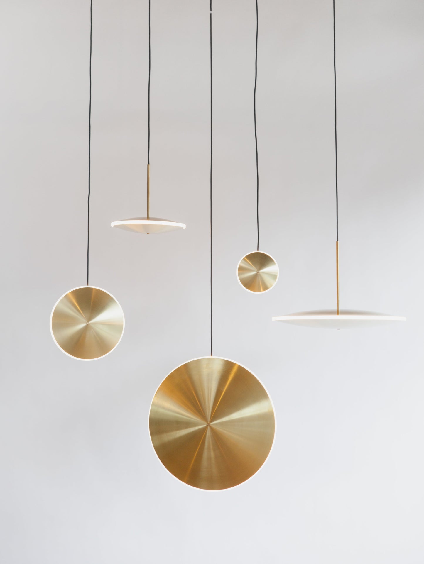 Cluster brass pendants