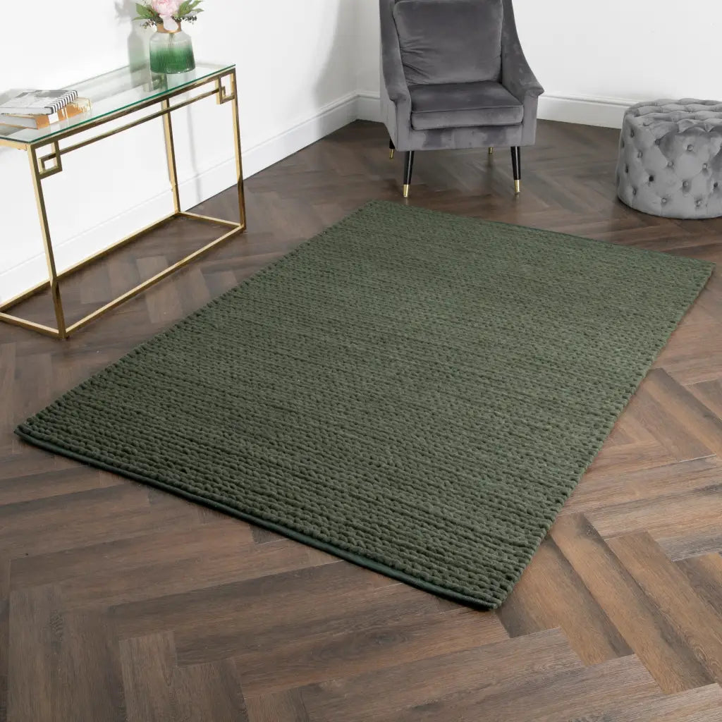 Green Knitted Large Rug (available in 3 sizes)