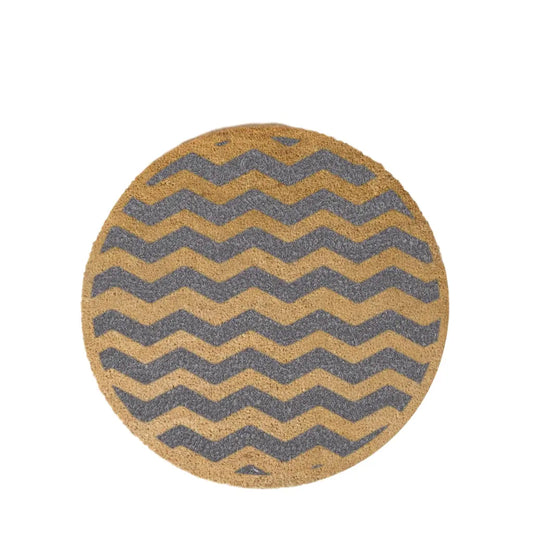 Grey Chevron Circle Doormat