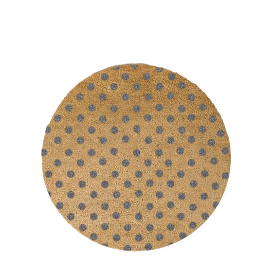 Grey Dots Circle Doormat