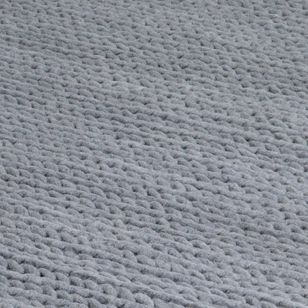 Grey Knitted Runner Wool Rug