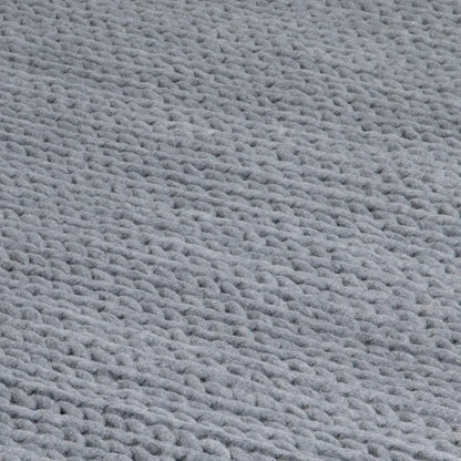 Grey Knitted Runner Wool Rug