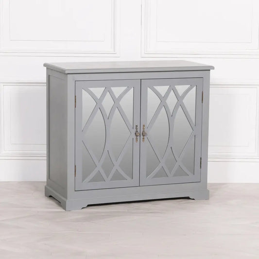 Grey Mirrored 2 Door Cupboard/ Cabinet