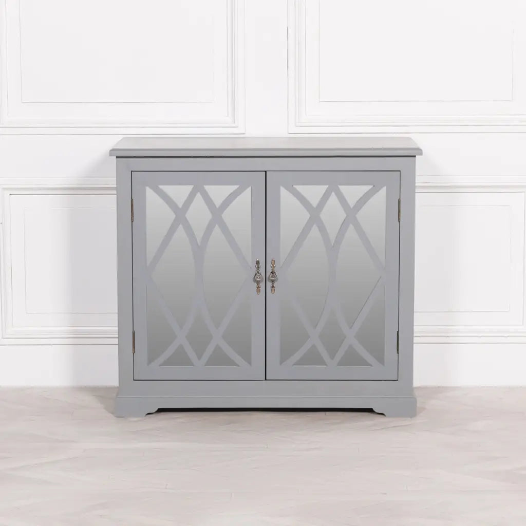 Grey Mirrored 2 Door Cupboard/ Cabinet