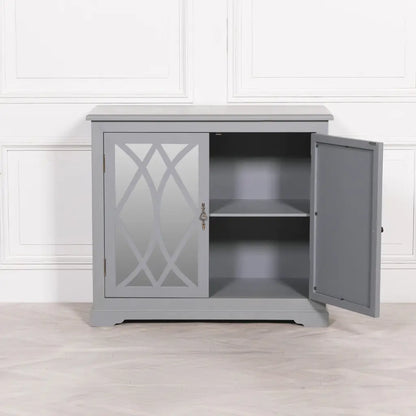 Grey Mirrored 2 Door Cupboard/ Cabinet