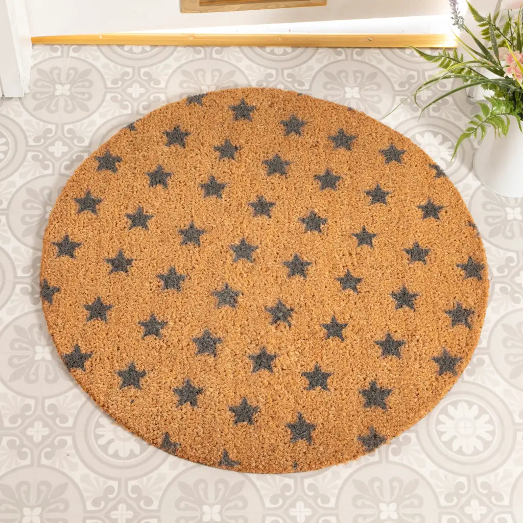 Grey Stars Circle Doormat