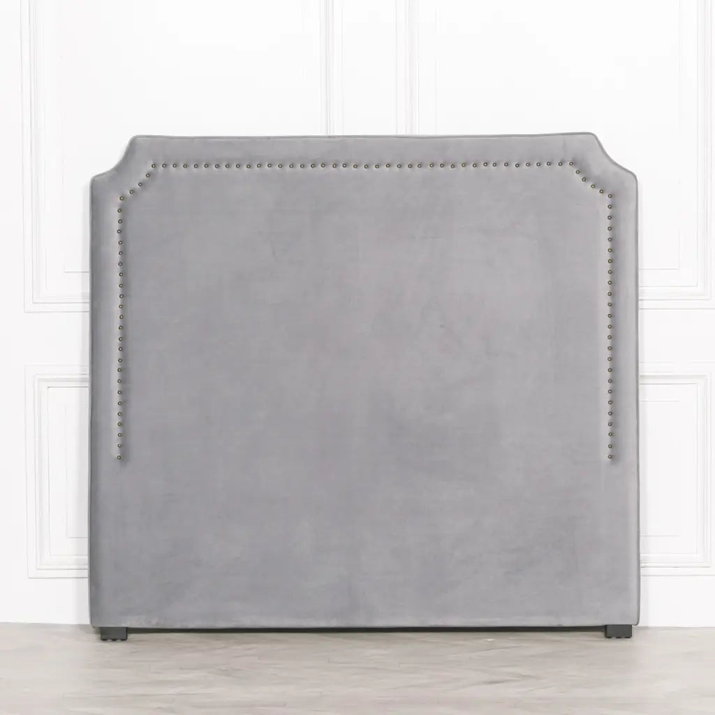 Grey Velvet 5ft King Size Headboard