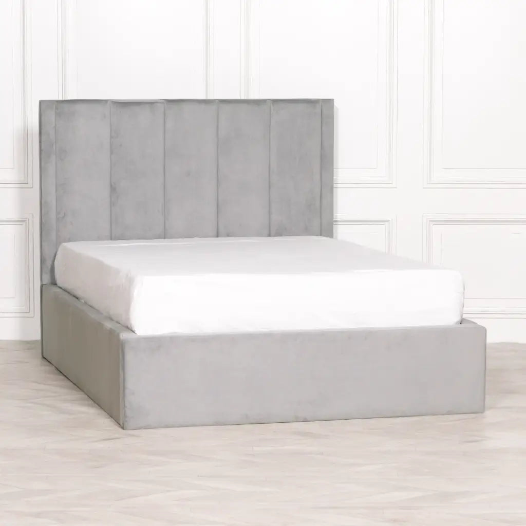 Grey Velvet King Size 5ft Bed