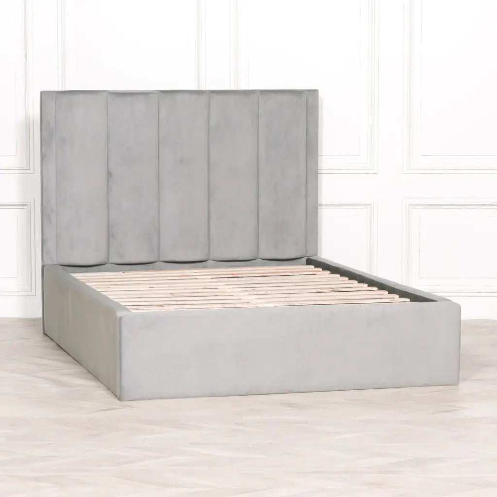 Grey Velvet King Size 5ft Bed