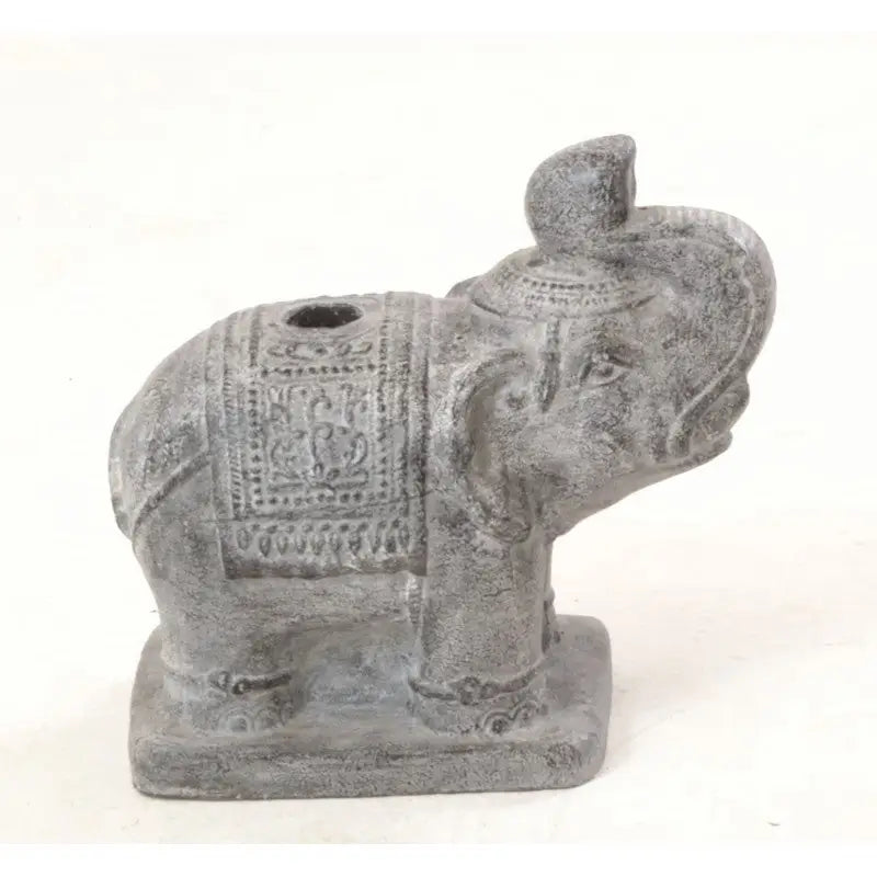 Grey Wash Stone Elephant Parasol Stand