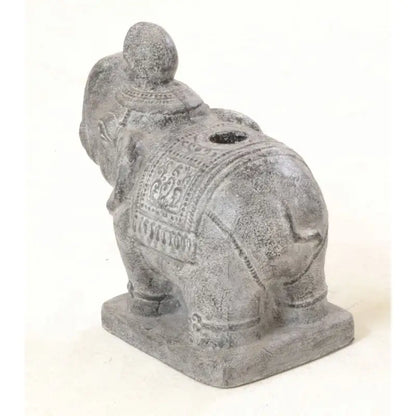 Grey Wash Stone Elephant Parasol Stand