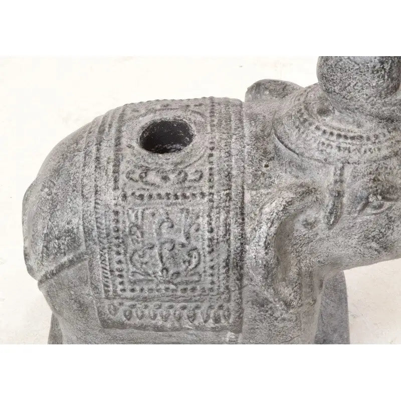 Grey Wash Stone Elephant Parasol Stand