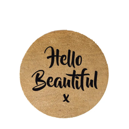 Hello Beautiful Circle Doormat