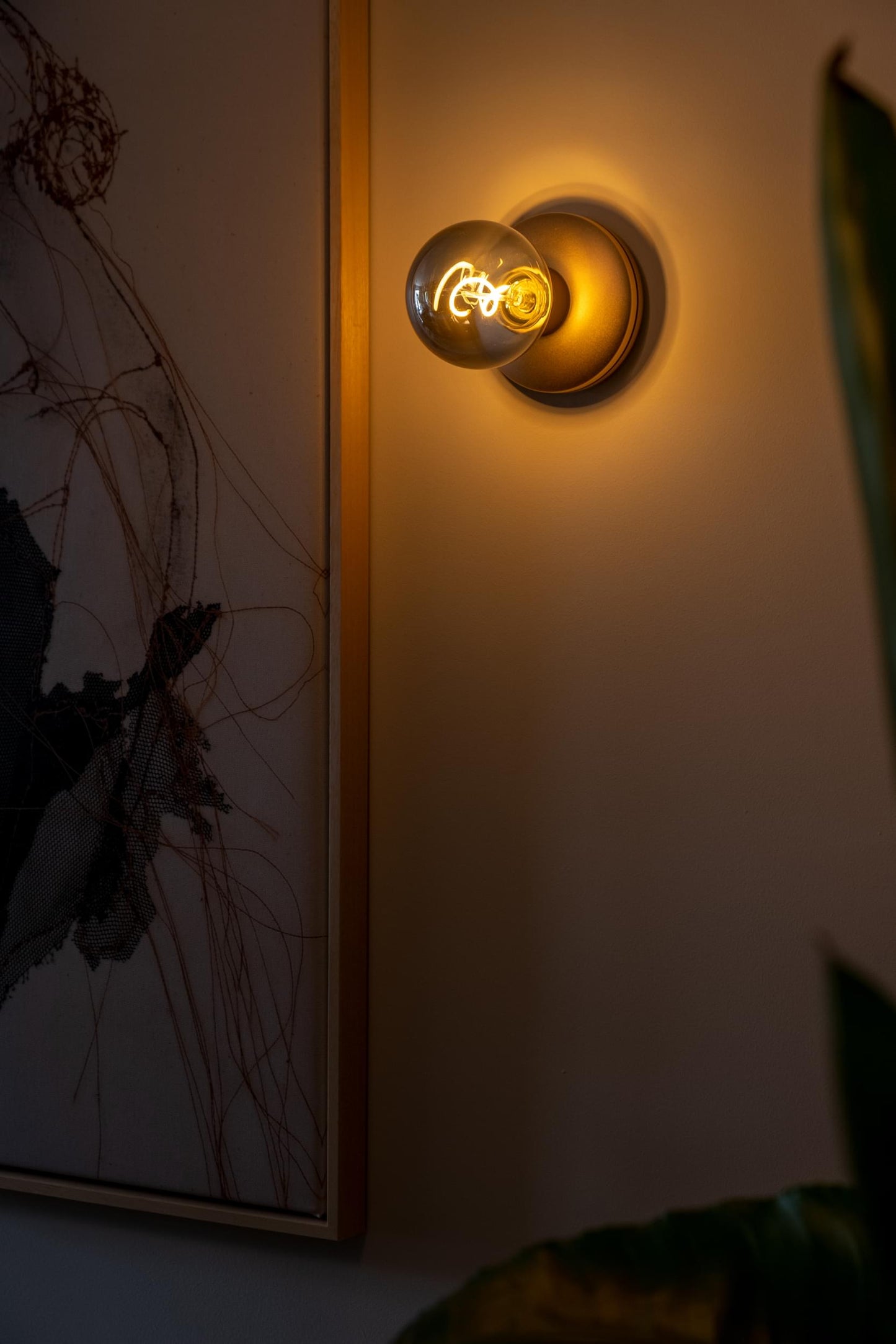 Humble Bee Rechargeable Gold Smoked Wall Light