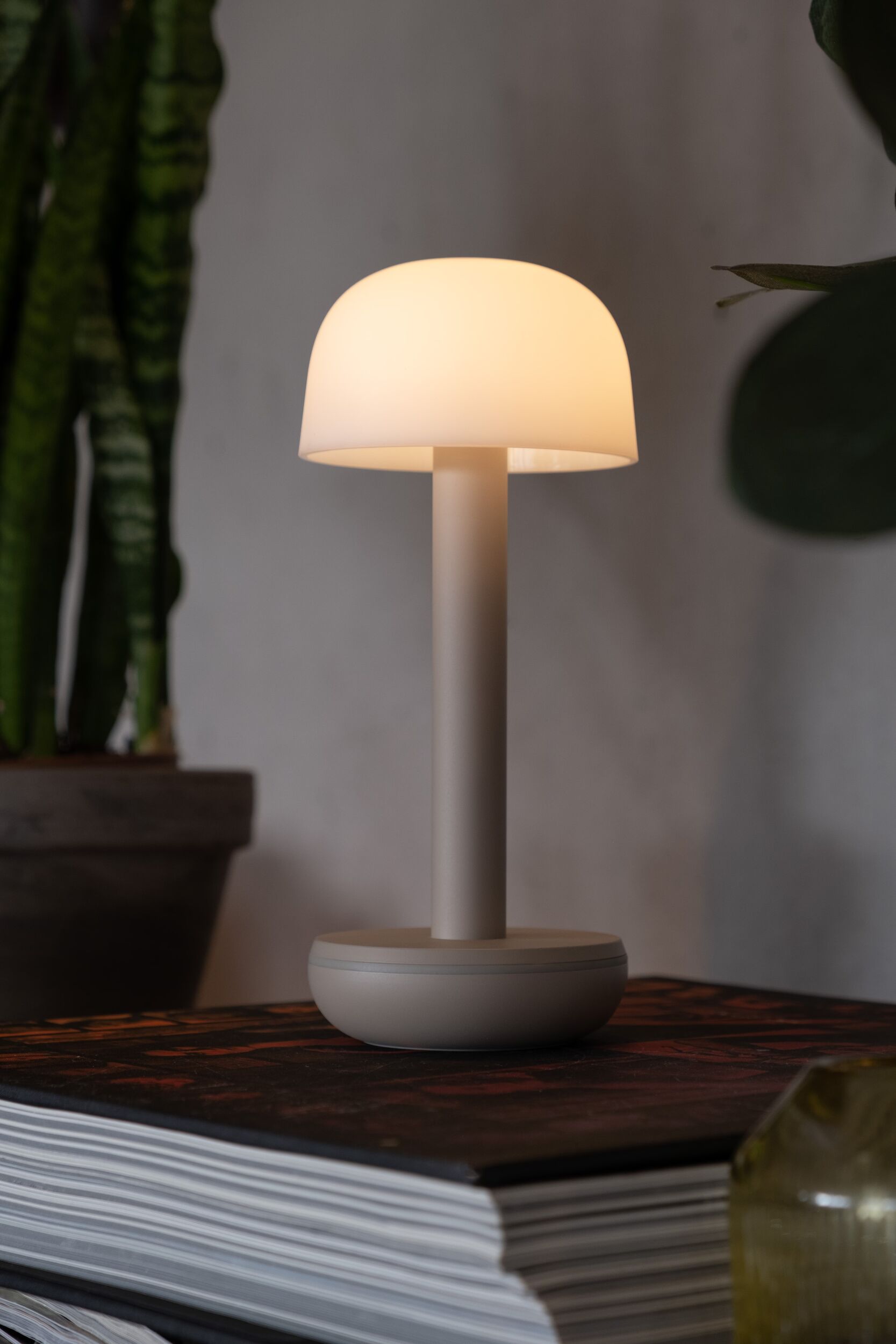 Humble Two Cable free Table Light in Beige with PC Frosted Shade