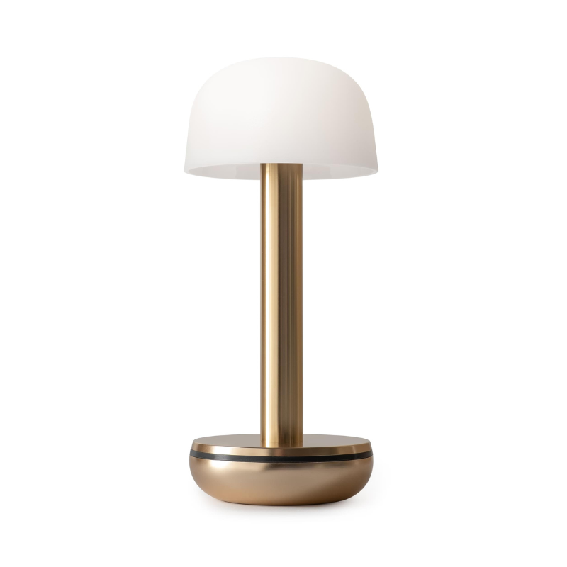 Humble Two Cable free Table Light in Gold with Frosted Glass