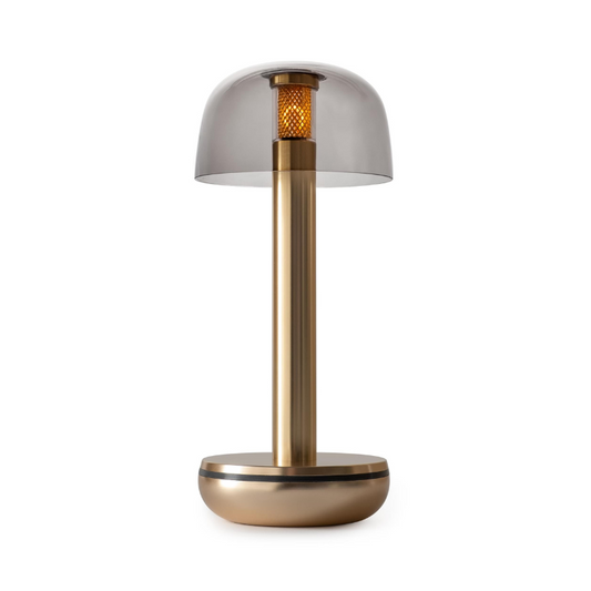 Humble Two Cable free Table Light in Gold with Smoked Glass