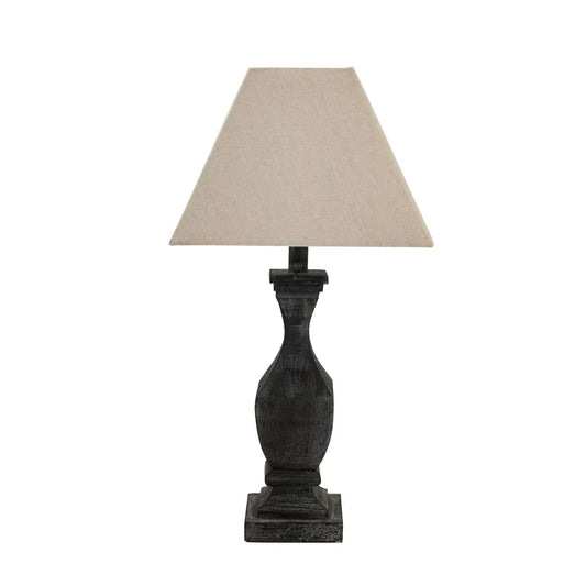 Incia Fluted Wooden Table Lamp - Table Lamp