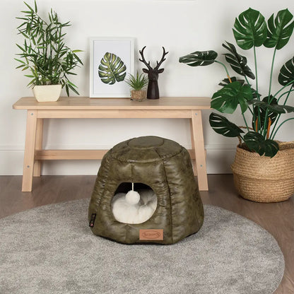 Knightsbridge Cat Bed in Olive - Pet Bed