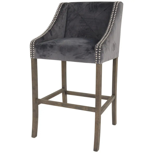 Knightsbridge Velvet Ring Back Bar Stool