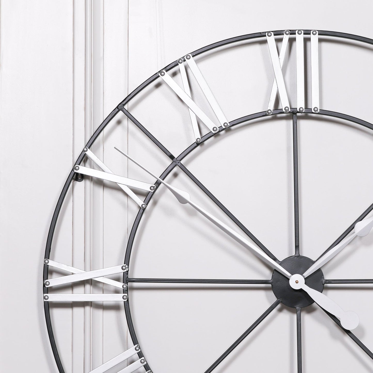 Large 102cm Wall Clock with Silver Numerals