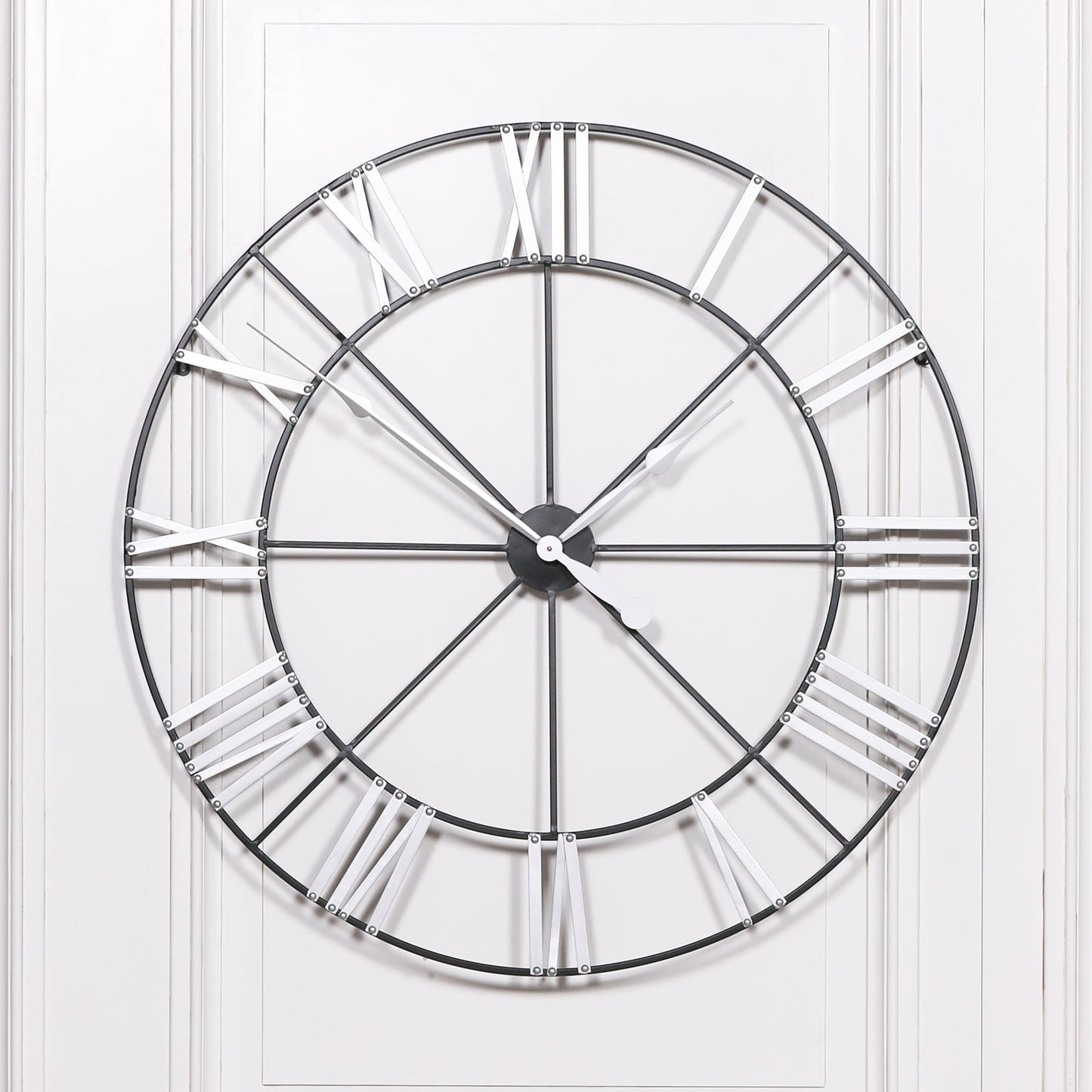 Large 102cm Wall Clock with Silver Numerals