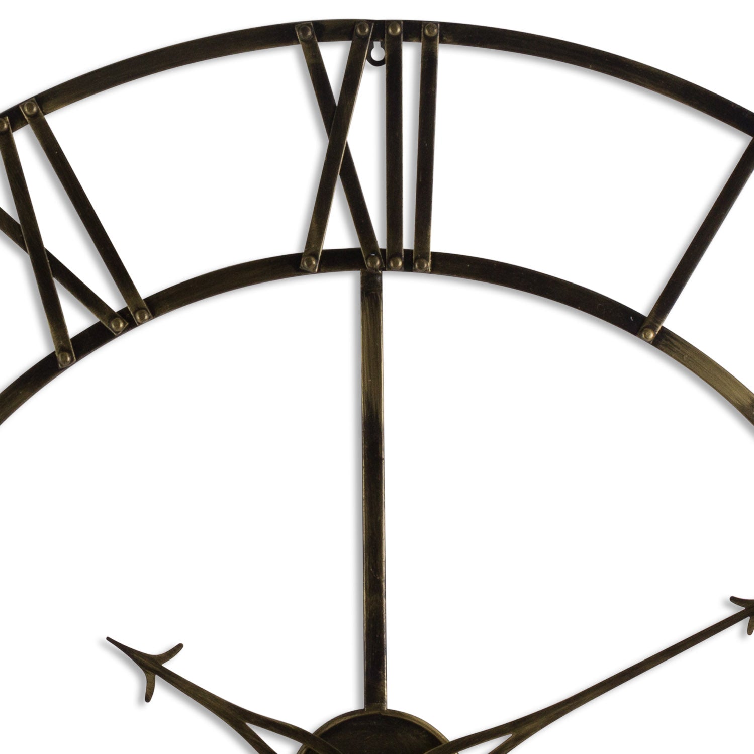 Large Antique Brass Skeleton Wall Clock