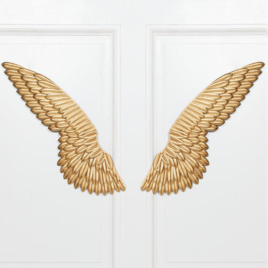 Large Metal Wall Gold Angel Wings