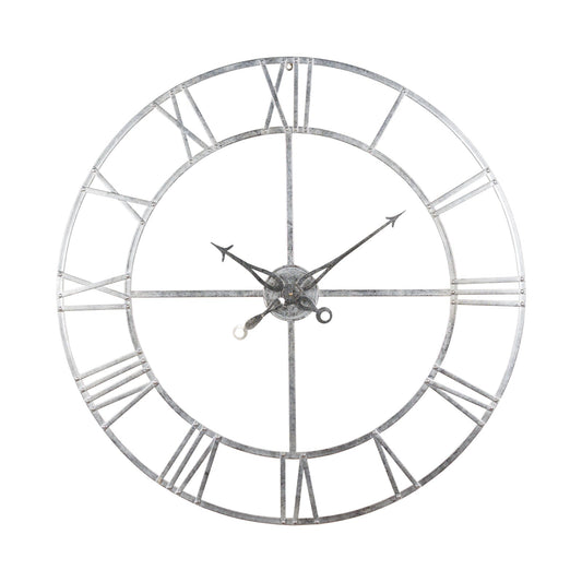 Large Silver Foil Skeleton Wall Clock