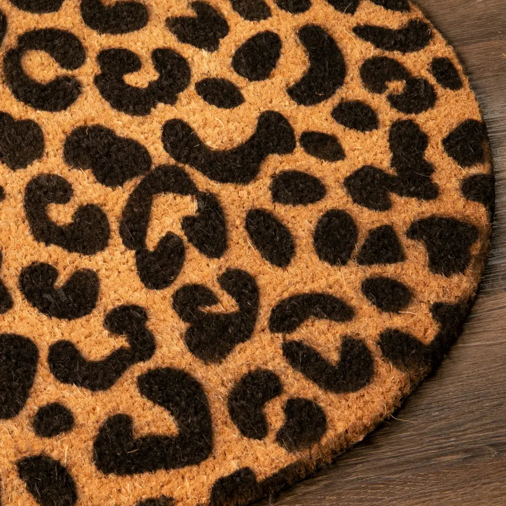 Leopard Print Circle Doormat