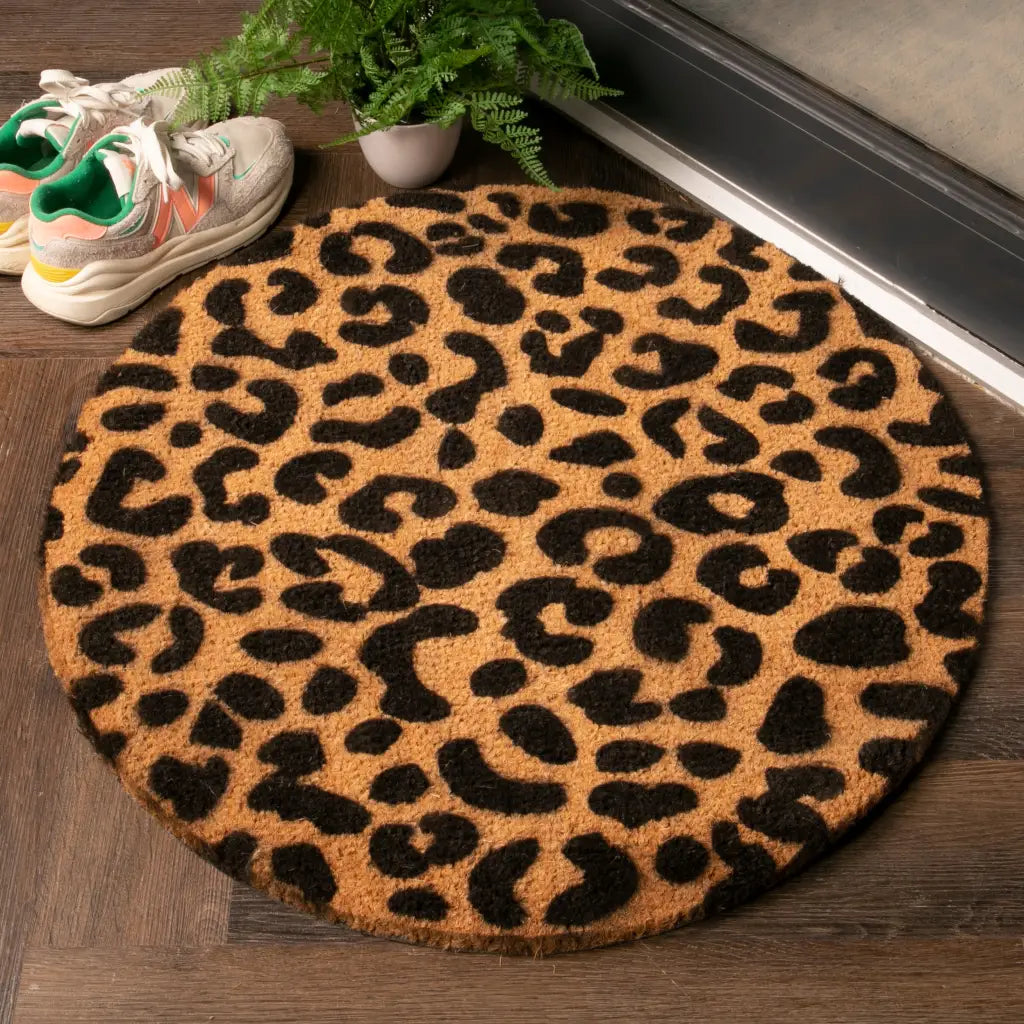 Leopard Print Circle Doormat