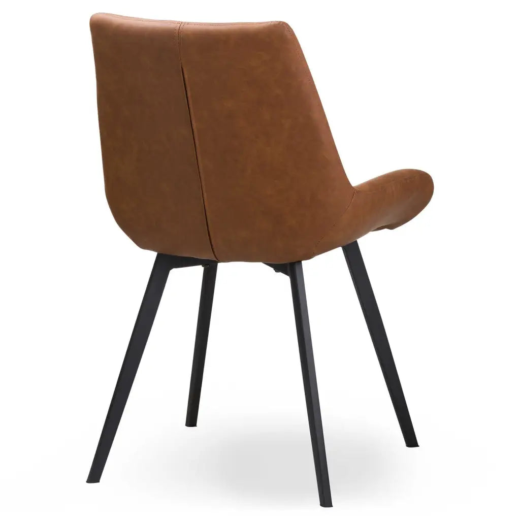 Leather tan 2024 dining chairs