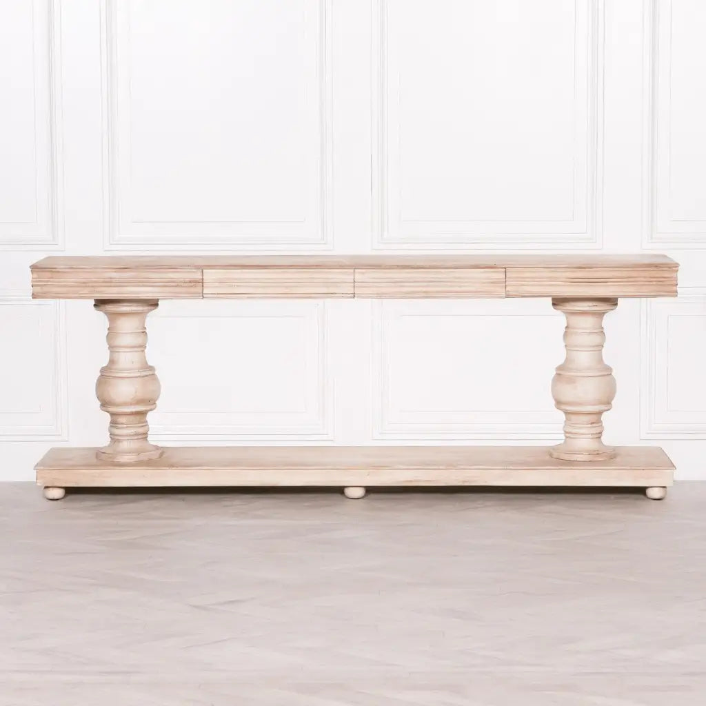 Mango Wood Console Table with Drawers