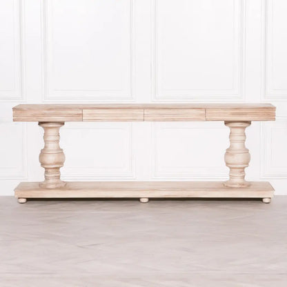 Mango Wood Console Table with Drawers