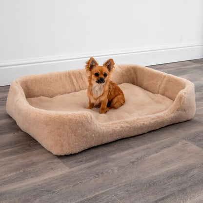 Merino Wool Large Pet Bed - Cappucino