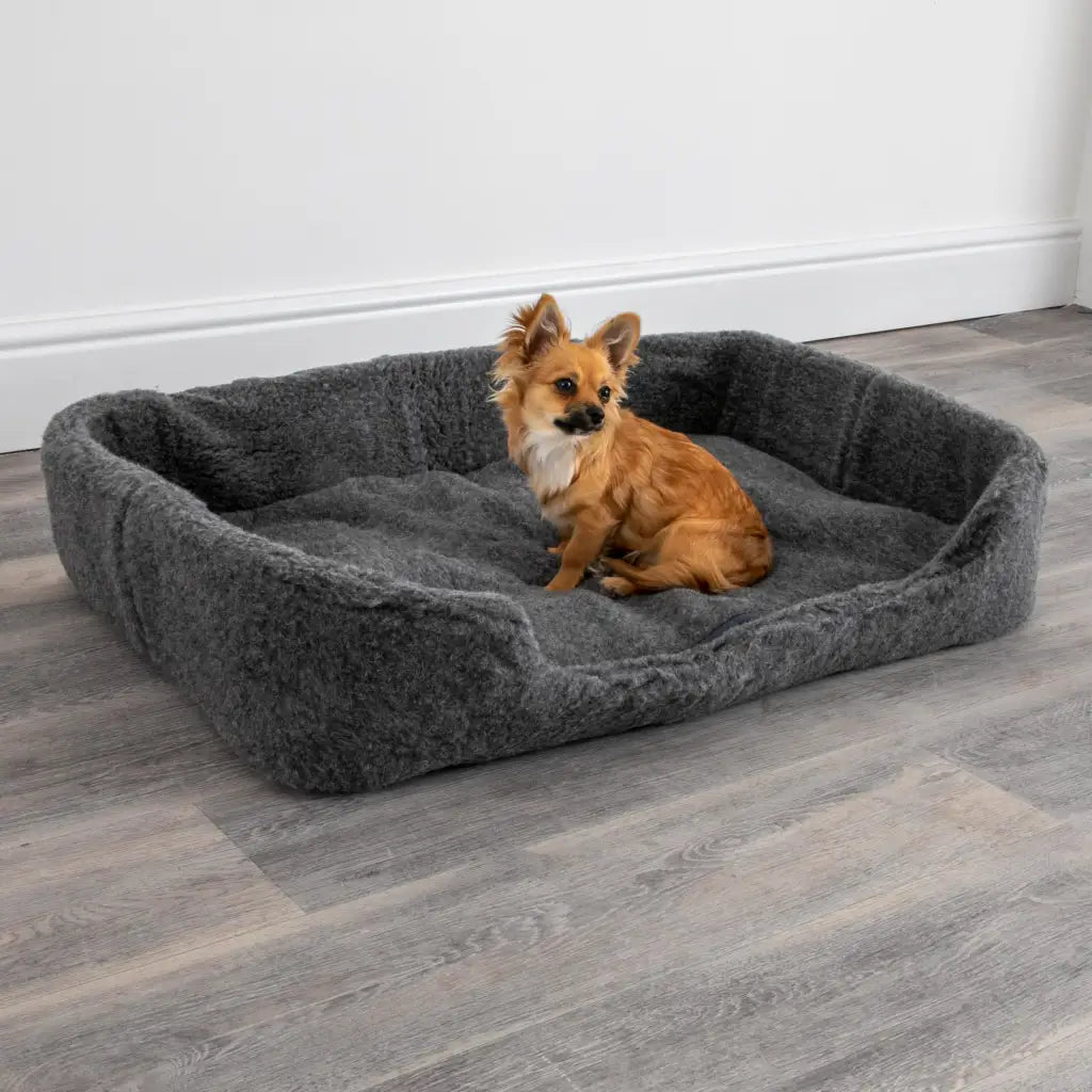 Merino Wool Large Pet Bed - Grey