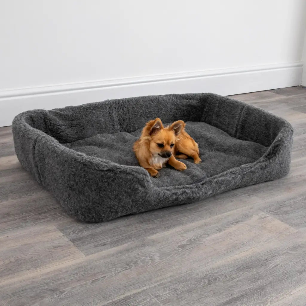 Merino Wool Large Pet Bed - Grey