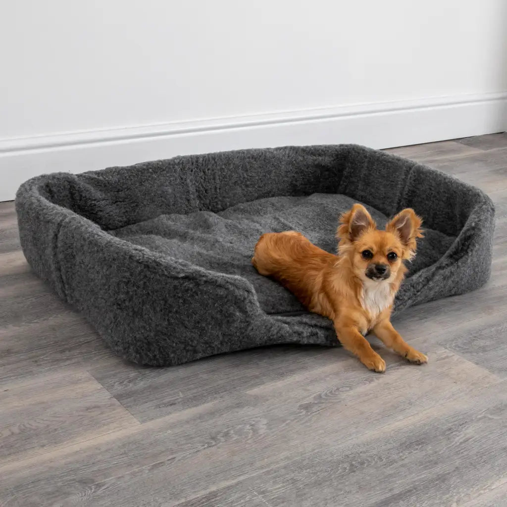 Merino Wool Large Pet Bed - Grey