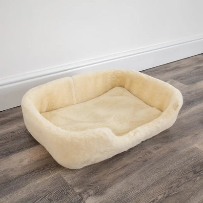 Merino Wool Pet Bed - Natural (White)