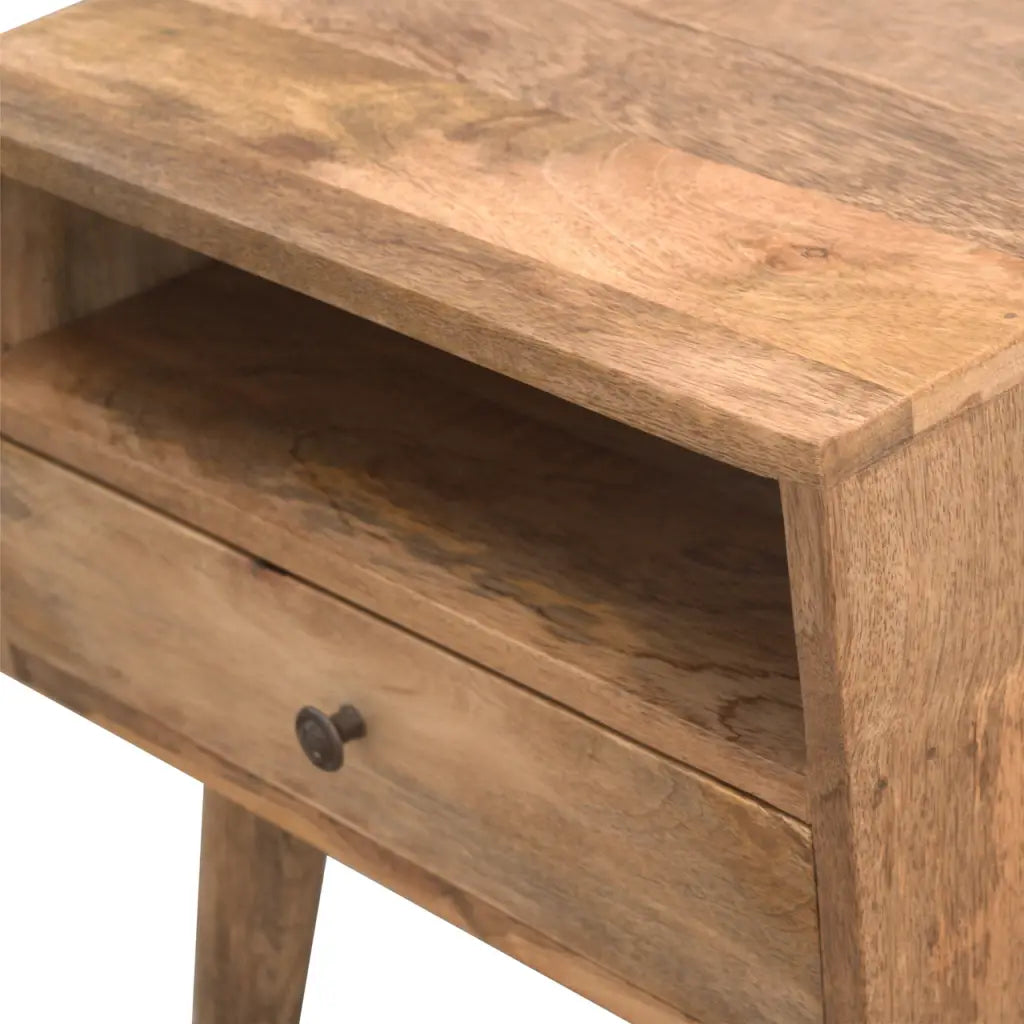 Modern Solid Wood Bedside Cabinet/ Table with Open Slot