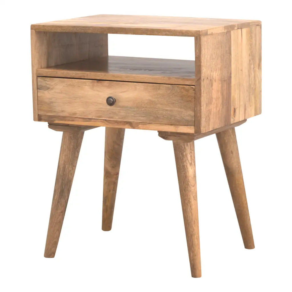 Modern Solid Wood Bedside Cabinet/ Table with Open Slot