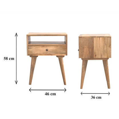 Modern Solid Wood Bedside Cabinet/ Table with Open Slot