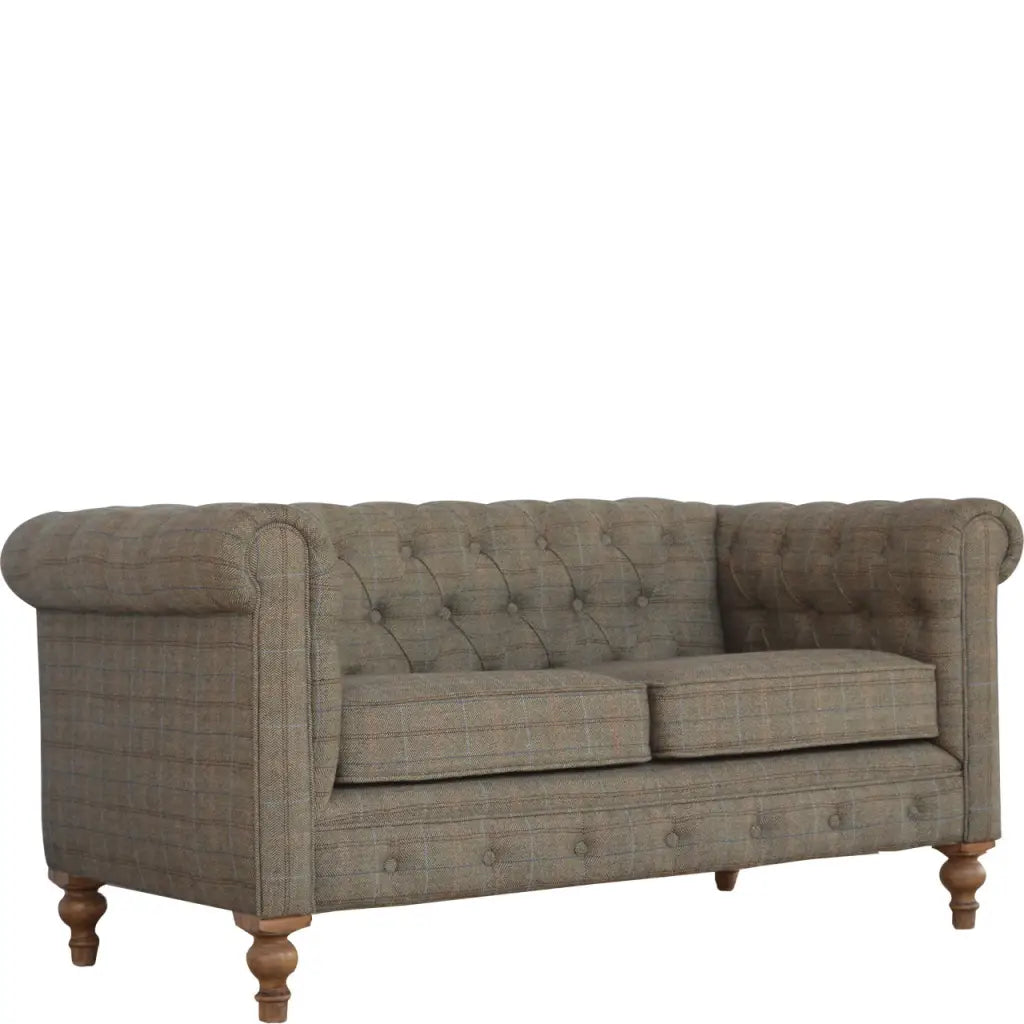 Multi Tweed 2 Seater Chesterfield Sofa