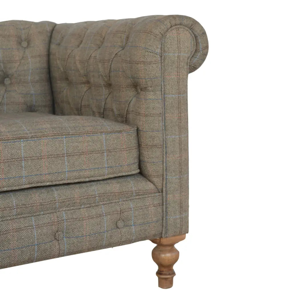 Multi Tweed 2 Seater Chesterfield Sofa