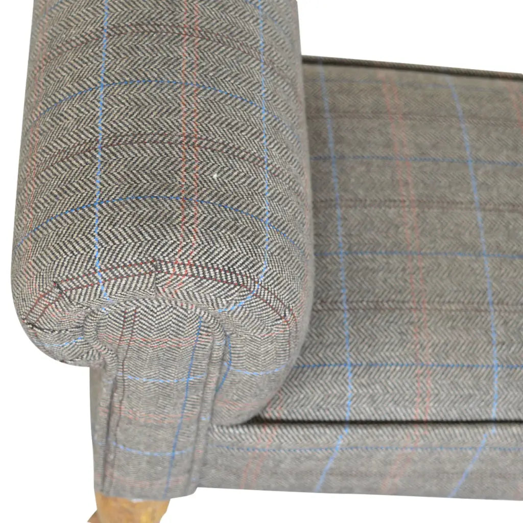 Multi Tweed Bedroom Bench with Turned Feet