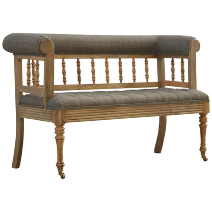 Multi Tweed Deep Button Hallway Bench