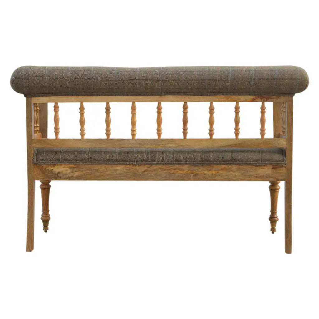 Multi Tweed Deep Button Hallway Bench