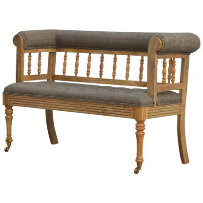 Multi Tweed Deep Button Hallway Bench - Upholstered Bench