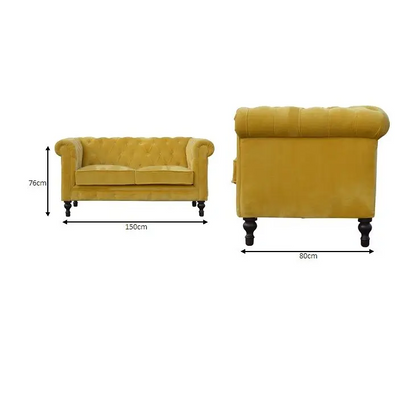 Mustard Velvet Chesterfield Sofa