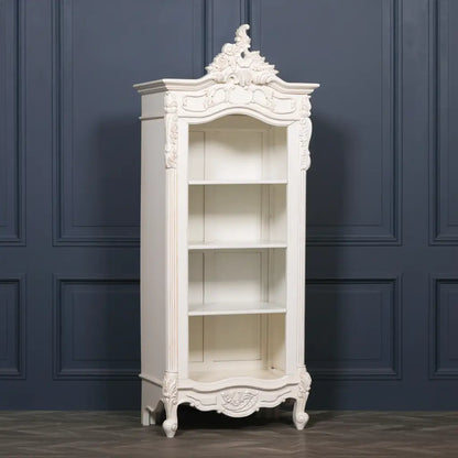 Off White French Style Open Bookcase/ Display cabinet